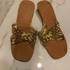 Woman slides gold Size 8